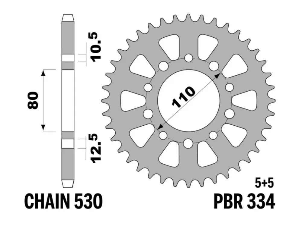 Časově Omezené Rozeta ocelová PBR Sprockets pro HONDA CB/ CBR/ CB-F/ VF/ VF-F/ VF-C 400/500/550/750/1000/1100/ TRIUMPH DAYTONA/ TROPHY/ ADVENTURER/ TIGER 750/900/950/1200 mod.530