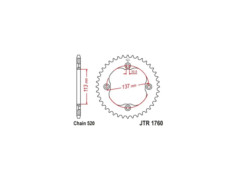 JT JTR1760.38 Zadní kolečko (rozeta), 38 zubů, 520 Cenová Bomba
