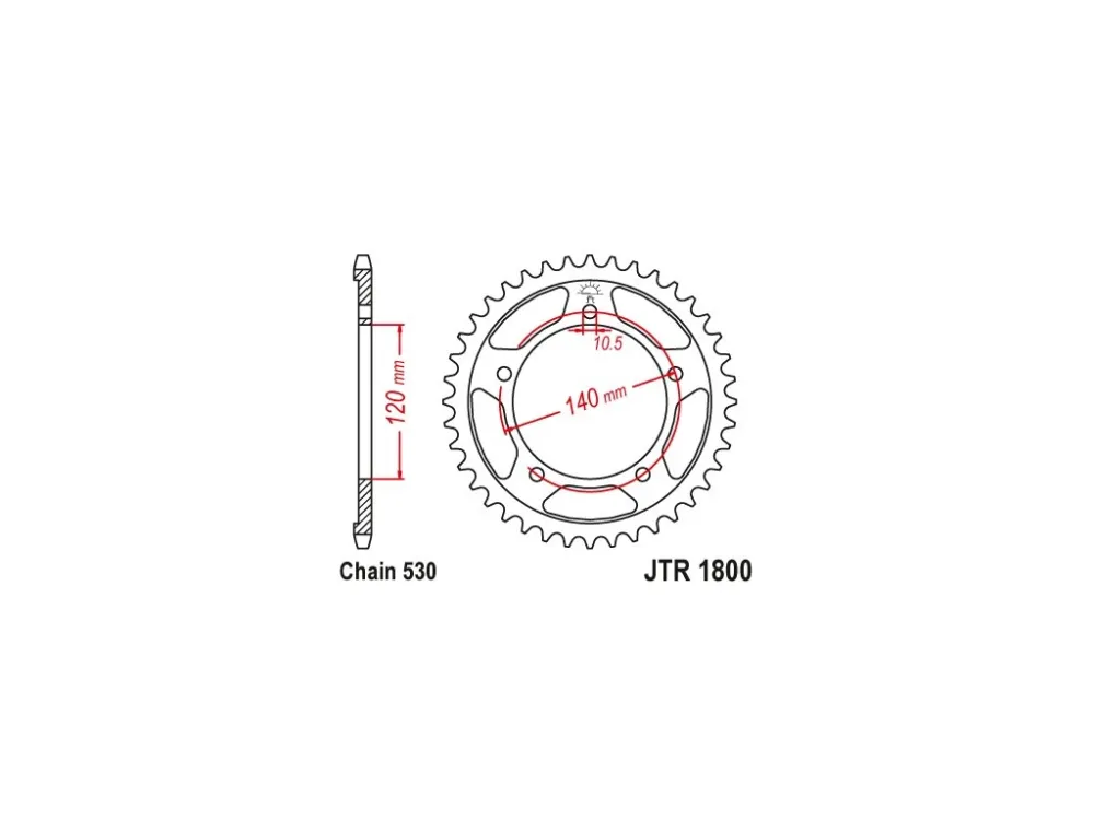 Hit Sezóny JT JTR1800.43 Zadní kolečko (rozeta), 43 zubů, 530 SUZUKI GSF 1250 06-15, GSXR 1000/1300