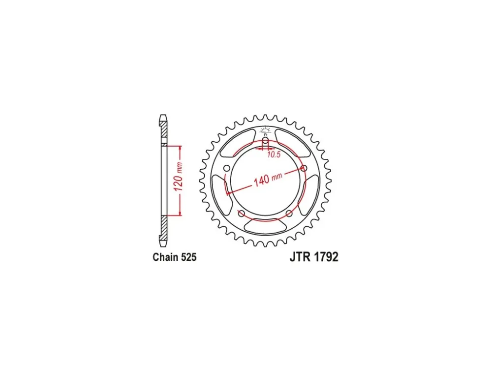 JT JTR1792.42 Zadní kolečko (rozeta), 42 zubů, 525 SUZUKI GSR 750 11-16, GSXR 750 00-03, D Sleva