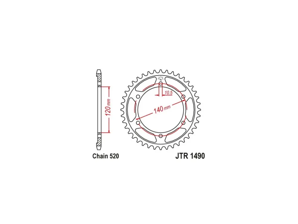 Jen Po Omezenou Doba JT JTR1490.40 Zadní kolečko (rozeta), 40 zubů, 520 KAWASAKI KLR 250 84-05