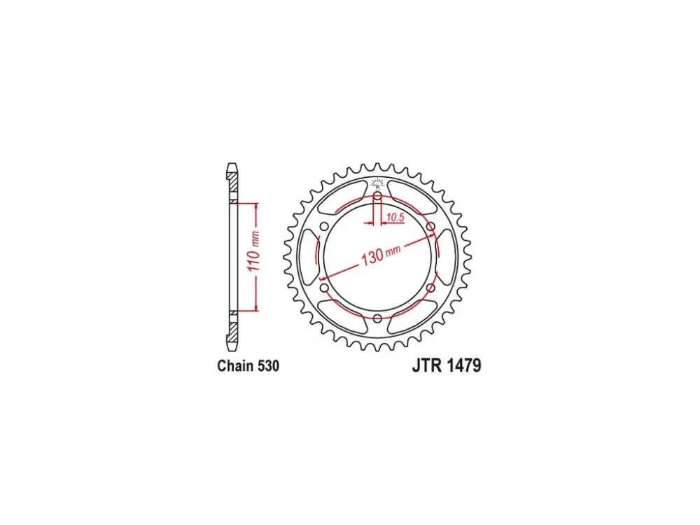 JT JTR1479.47 Zadní kolečko (rozeta), 47 zubů, 530 YAMAHA R1 09-14, FZ6 04-09, R6 03-10 Nejlepší Volba