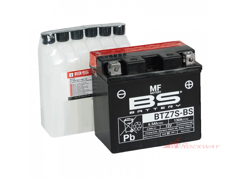 Cenově Výhodný Bezúdržbová motocyklová baterie - max. 20° náklon BS-BATTERY BTZ7S-BS (YTZ7S-BS)- 5A