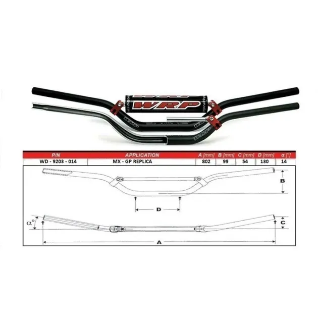 Aktuální Řídítka WRP TAPER-X 28,6 mm – MX-GP Replica, pevná a odolná