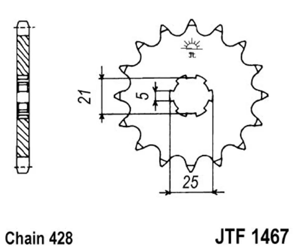 Objednat Nyní Řetězové kolečko JT JTF 1467-13 13 zubů, 428