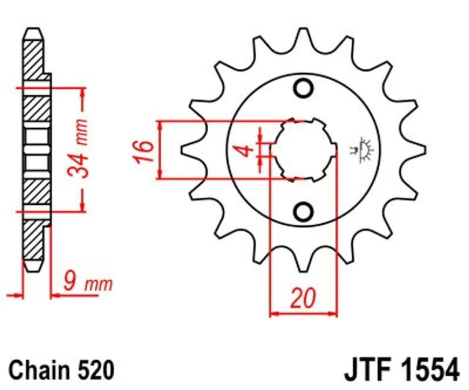 Řetězové kolečko JT JTF 1554-14 14 zubů, 520 Zlevněný