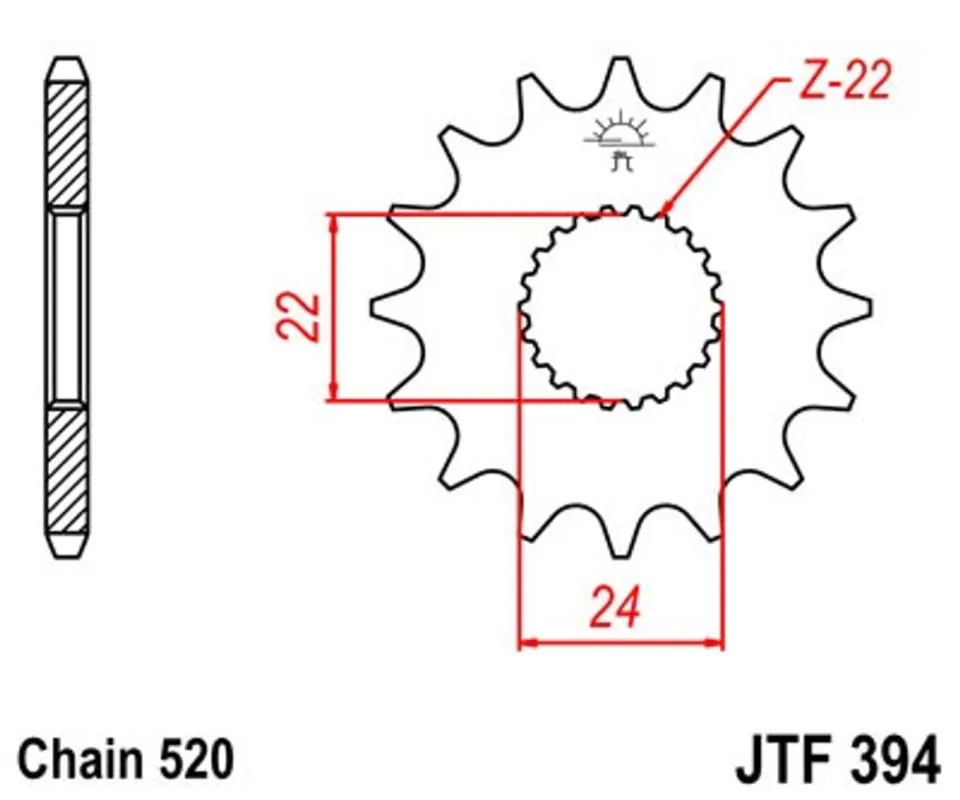 Nejlepší Cena Řetězové kolečko JT JTF 394-13 13 zubů, 520