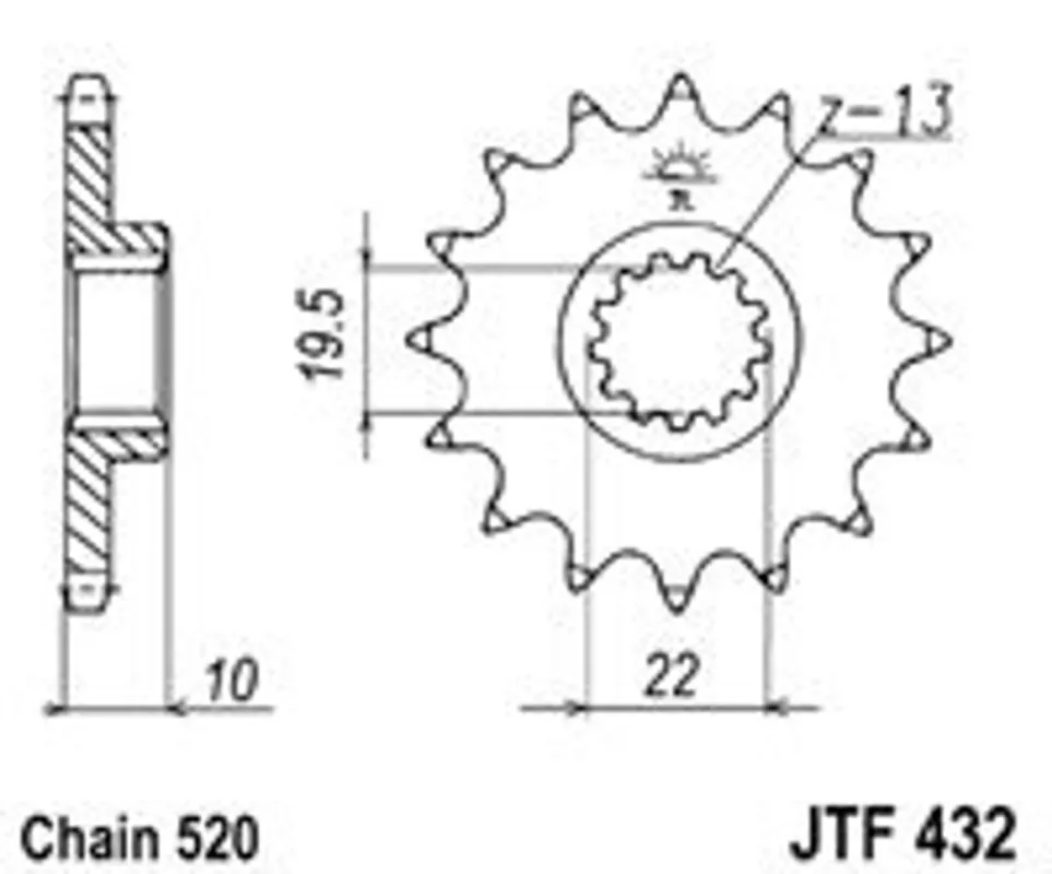 Řetězové kolečko JT JTF 432-12 12 zubů, 520 Akce