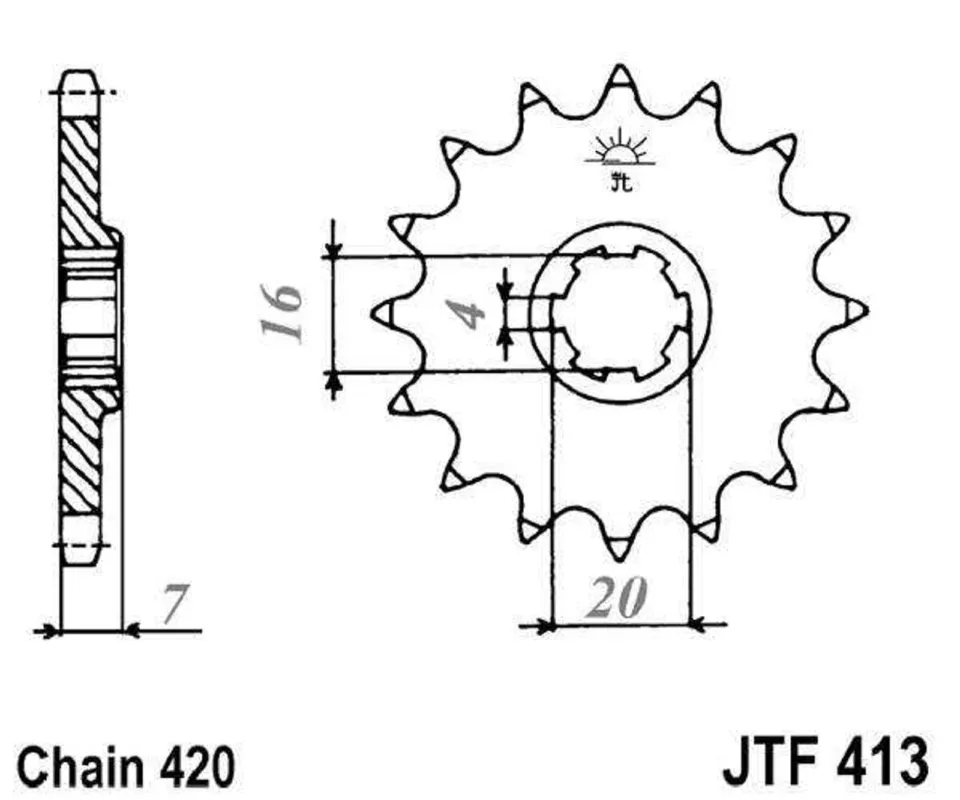 Řetězové kolečko JT JTF 413-12 12 zubů, 420 Levný