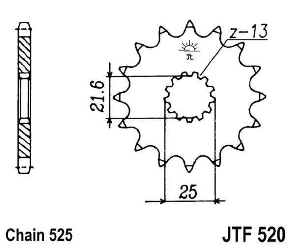 Pouze Dnes Řetězové kolečko JT JTF 520-17RB 17 zubů, 525 pogumované