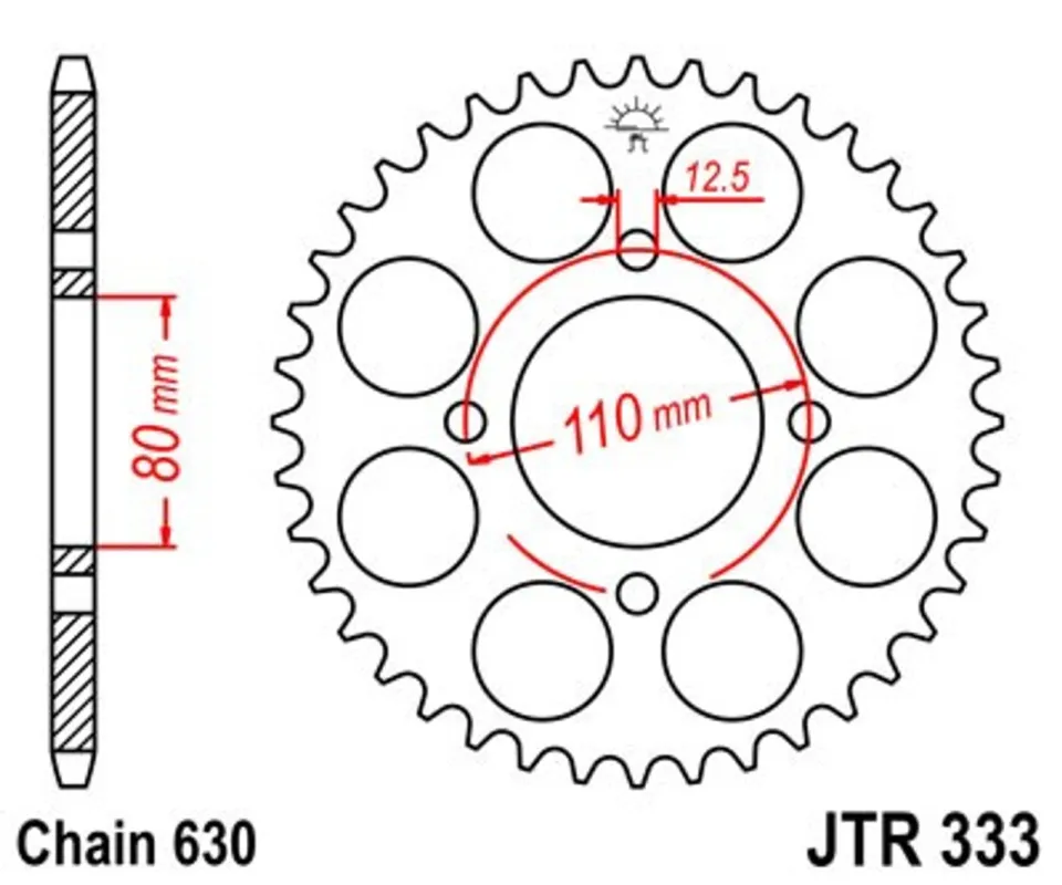 Značkový Řetězová rozeta JT JTR 333-38 38 zubů, 630