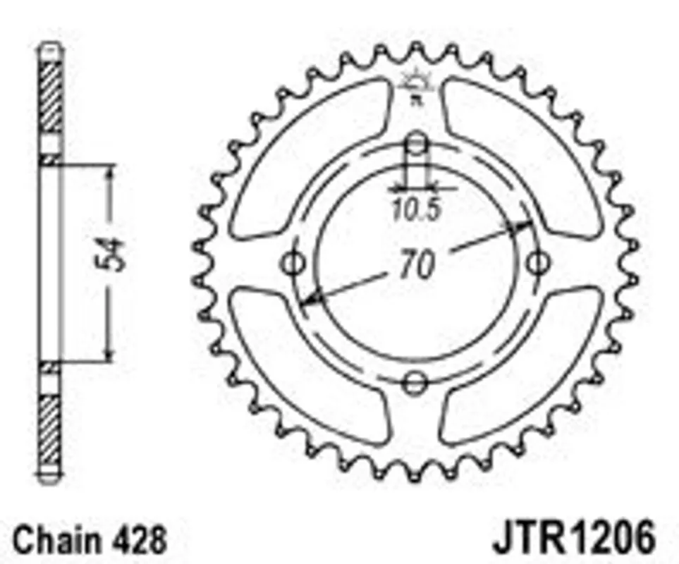 Řetězová rozeta JT JTR 1206-44 44 zubů, 428 Finální Výprodej