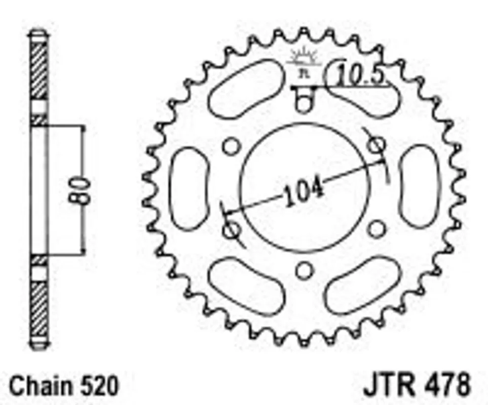 Sleva Řetězová rozeta JT JTR 478-38 38 zubů, 520