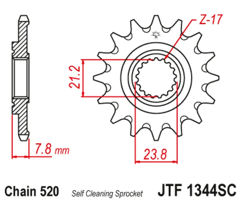 Ihned K Objednání Řetězové kolečko JT JTF 1344-14SC 14 zubů, 520