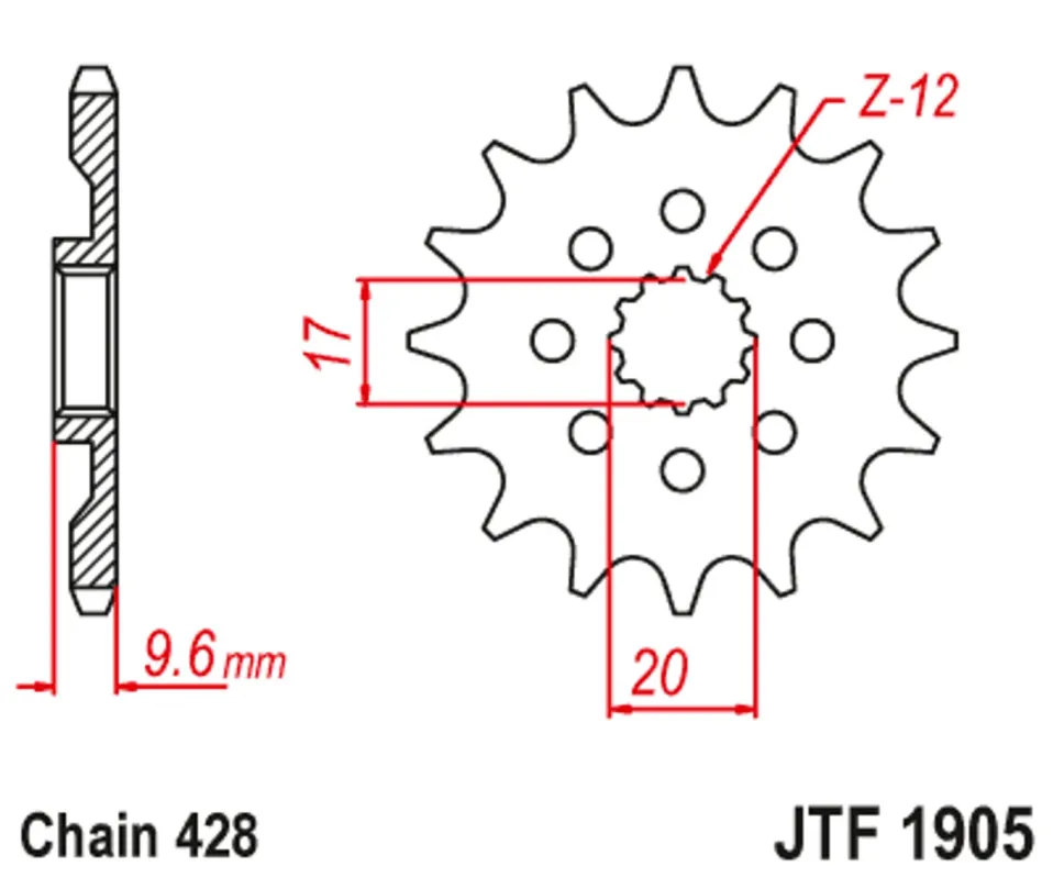 Novinka Řetězové kolečko JT JTF 1905-13 13 zubů, 428