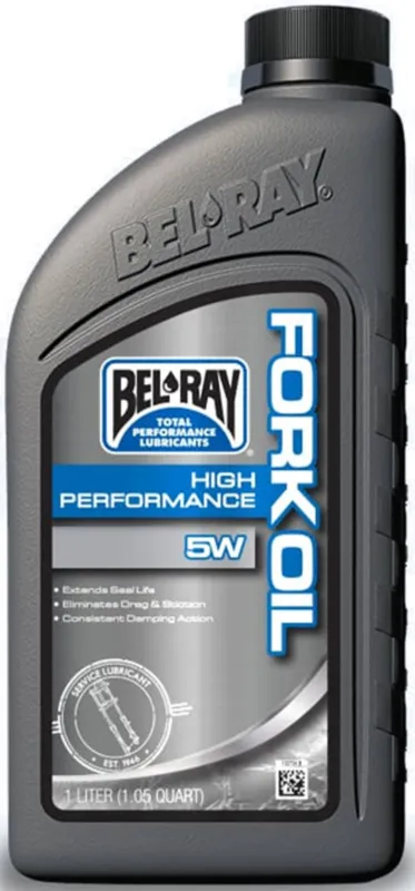 Tlumičový olej Bel-Ray HIGH PERFORMANCE FORK OIL 5W 1l Akce