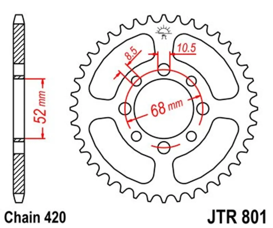 Omezená Nabídka Řetězová rozeta JT JTR 801-32 32 zubů, 420