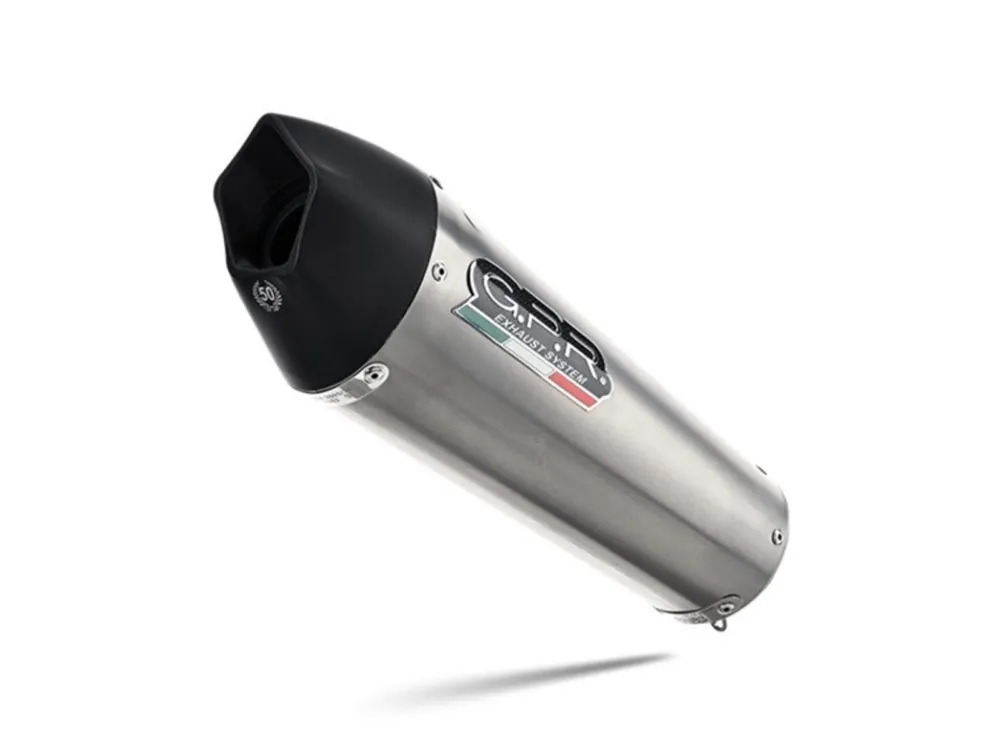 Ověřený Koncovka výfuku Slip-on GPR NEW GRAND PRIX EVO TITANIUM CAN.8.CAT.GPAN.TO Broušený titan zahrnuje spojovací svod, odnímatelný dB killer a katalyzátor